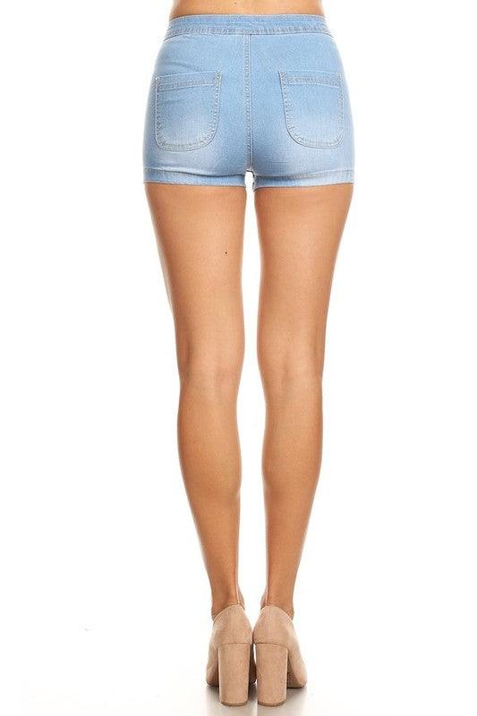 H&M+ 90s Cutoff High Waist Shorts - Light denim blue - Ladies | H&M US